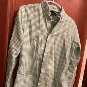 Ralph Lauren green gingham long sleeve button down